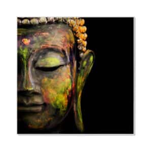 Banjado Magnettafel 50x50cm Magnetwand Weiß Aus Metall Magnetpinnwand Pinnwand Inkl. 4 Magnete Motiv Bunter Buddha