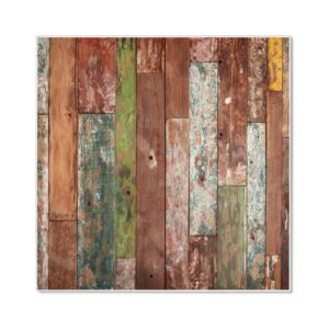 Banjado Magnettafel 50x50cm Magnetwand Weiß Aus Metall Magnetpinnwand Pinnwand Inkl. 4 Magnete Motiv Buntes Holz