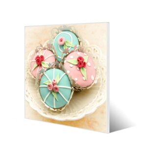Banjado Magnettafel 50x50cm Magnetwand Weiß Aus Metall Magnetpinnwand Pinnwand Inkl. 4 Magnete Motiv Cupcakes