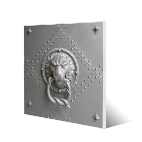 Banjado Magnettafel 50x50cm Magnetwand Weiß Aus Metall Magnetpinnwand Pinnwand Inkl. 4 Magnete Motiv Eisentor