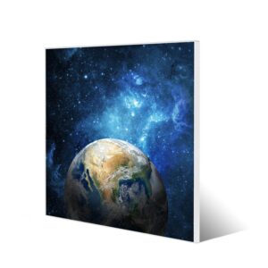 Banjado Magnettafel 50x50cm Magnetwand Weiß Aus Metall Magnetpinnwand Pinnwand Inkl. 4 Magnete Motiv Erdkugel