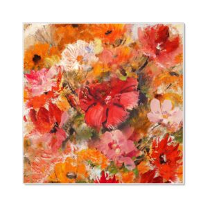 Banjado Magnettafel 50x50cm Magnetwand Weiß Aus Metall Magnetpinnwand Pinnwand Inkl. 4 Magnete Motiv Fallende Blumen
