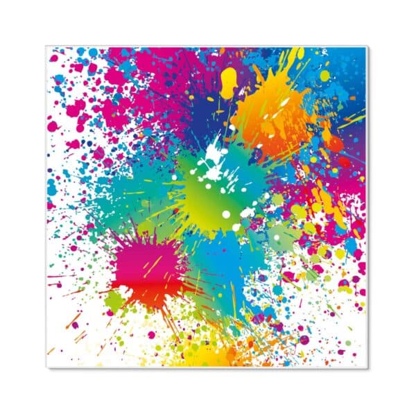 Banjado Magnettafel 50x50cm Magnetwand Weiß Aus Metall Magnetpinnwand Pinnwand Inkl. 4 Magnete Motiv Farbspritzer