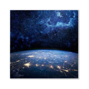 Banjado Magnettafel 50x50cm Magnetwand Weiß Aus Metall Magnetpinnwand Pinnwand Inkl. 4 Magnete Motiv Galaxie