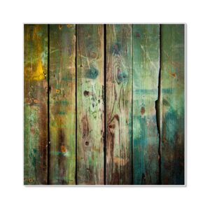 Banjado Magnettafel 50x50cm Magnetwand Weiß Aus Metall Magnetpinnwand Pinnwand Inkl. 4 Magnete Motiv Grünes Holz