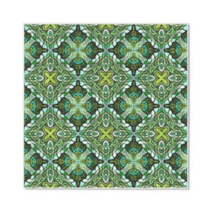 Banjado Magnettafel 50x50cm Magnetwand Weiß Aus Metall Magnetpinnwand Pinnwand Inkl. 4 Magnete Motiv Grünes Muster