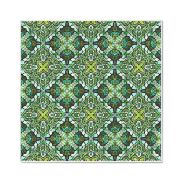 Banjado Magnettafel 50x50cm Magnetwand Weiß Aus Metall Magnetpinnwand Pinnwand Inkl. 4 Magnete Motiv Grünes Muster