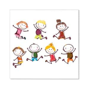 Banjado Magnettafel 50x50cm Magnetwand Weiß Aus Metall Magnetpinnwand Pinnwand Inkl. 4 Magnete Motiv Happy Kids