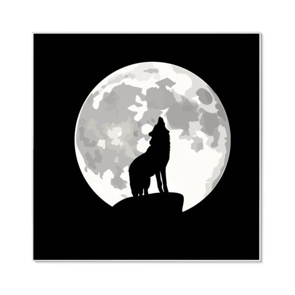 Banjado Magnettafel 50x50cm Magnetwand Weiß Aus Metall Magnetpinnwand Pinnwand Inkl. 4 Magnete Motiv Heulender Wolf Sw
