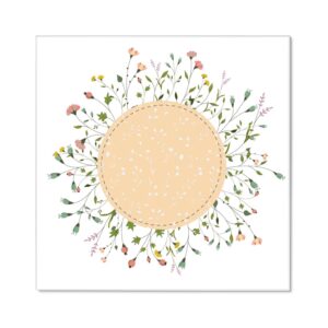 Banjado Magnettafel 50x50cm Magnetwand Weiß Aus Metall Magnetpinnwand Pinnwand Inkl. 4 Magnete Motiv Hibiskus Kreis