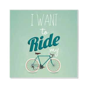 Banjado Magnettafel 50x50cm Magnetwand Weiß Aus Metall Magnetpinnwand Pinnwand Inkl. 4 Magnete Motiv I Want To Ride My Bike