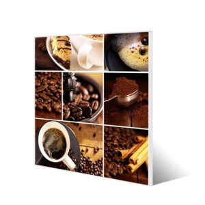Banjado Magnettafel 50x50cm Magnetwand Weiß Aus Metall Magnetpinnwand Pinnwand Inkl. 4 Magnete Motiv Kaffee&Schokolade