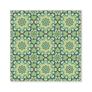 Banjado Magnettafel 50x50cm Magnetwand Weiß Aus Metall Magnetpinnwand Pinnwand Inkl. 4 Magnete Motiv Kaleidoscop Grün