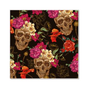 Banjado Magnettafel 50x50cm Magnetwand Weiß Aus Metall Magnetpinnwand Pinnwand Inkl. 4 Magnete Motiv Los Dias De Muertos