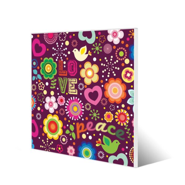 Banjado Magnettafel 50x50cm Magnetwand Weiß Aus Metall Magnetpinnwand Pinnwand Inkl. 4 Magnete Motiv Love And Peace