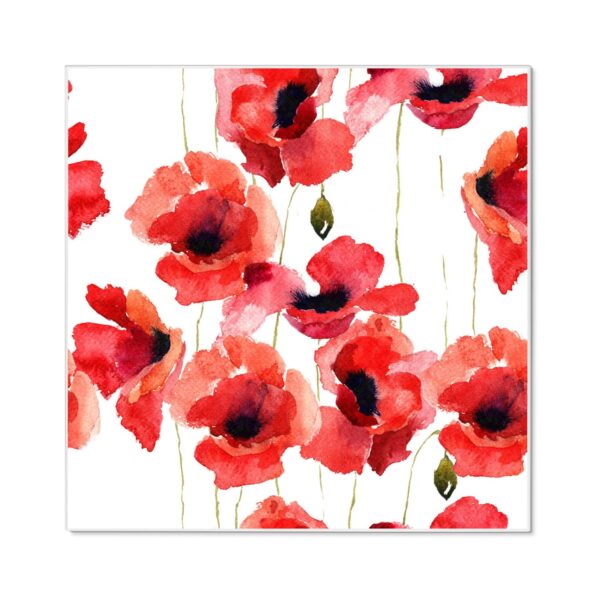 Banjado Magnettafel 50x50cm Magnetwand Weiß Aus Metall Magnetpinnwand Pinnwand Inkl. 4 Magnete Motiv Mohn Aquarell