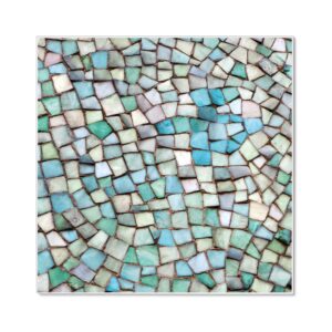 Banjado Magnettafel 50x50cm Magnetwand Weiß Aus Metall Magnetpinnwand Pinnwand Inkl. 4 Magnete Motiv Mosaik Blau