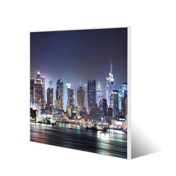 Banjado Magnettafel 50x50cm Magnetwand Weiß Aus Metall Magnetpinnwand Pinnwand Inkl. 4 Magnete Motiv New York