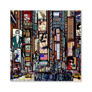 Banjado Magnettafel 50x50cm Magnetwand Weiß Aus Metall Magnetpinnwand Pinnwand Inkl. 4 Magnete Motiv New York Show