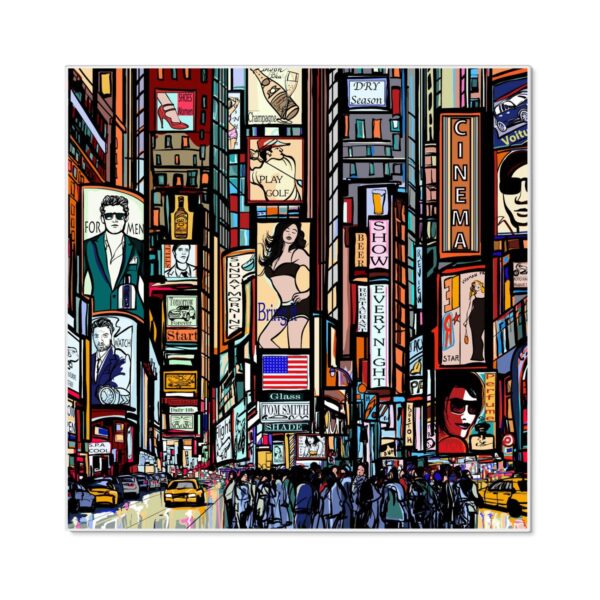 Banjado Magnettafel 50x50cm Magnetwand Weiß Aus Metall Magnetpinnwand Pinnwand Inkl. 4 Magnete Motiv New York Show
