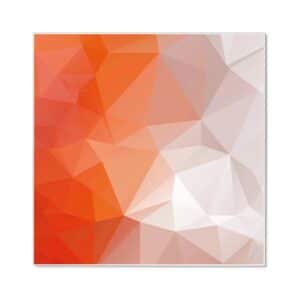 Banjado Magnettafel 50x50cm Magnetwand Weiß Aus Metall Magnetpinnwand Pinnwand Inkl. 4 Magnete Motiv Orange Polygon