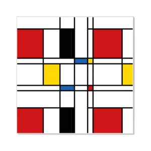 Banjado Magnettafel 50x50cm Magnetwand Weiß Aus Metall Magnetpinnwand Pinnwand Inkl. 4 Magnete Motiv Rot Gelb Blau