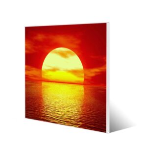 Banjado Magnettafel 50x50cm Magnetwand Weiß Aus Metall Magnetpinnwand Pinnwand Inkl. 4 Magnete Motiv Sonnenuntergang