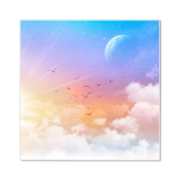 Banjado Magnettafel 50x50cm Magnetwand Weiß Aus Metall Magnetpinnwand Pinnwand Inkl. 4 Magnete Motiv Vögel Am Himmel