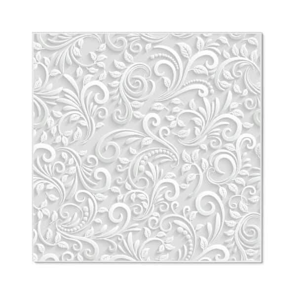 Banjado Magnettafel 50x50cm Magnetwand Weiß Aus Metall Magnetpinnwand Pinnwand Inkl. 4 Magnete Motiv White Swirl
