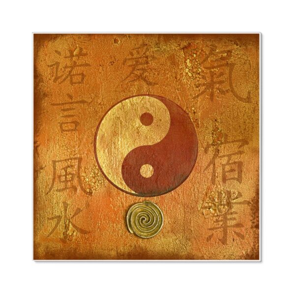 Banjado Magnettafel 50x50cm Magnetwand Weiß Aus Metall Magnetpinnwand Pinnwand Inkl. 4 Magnete Motiv Yin Yang