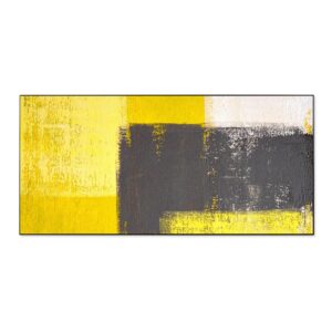 Banjado Magnettafel 78x37cm Magnetwand  Schwarz Aus Metall Magnetpinnwand Pinnwand Inkl. 4 Magnete Motiv Abstrakt Gelb