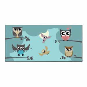 Banjado Magnettafel 78x37cm Magnetwand  Schwarz Aus Metall Magnetpinnwand Pinnwand Inkl. 4 Magnete Motiv Acht Eulen