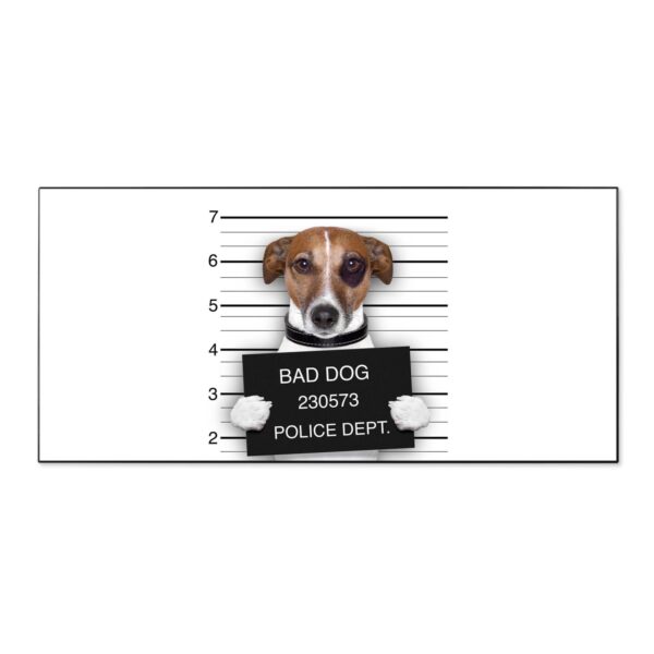 Banjado Magnettafel 78x37cm Magnetwand  Schwarz Aus Metall Magnetpinnwand Pinnwand Inkl. 4 Magnete Motiv Bad Dog Jack Russel