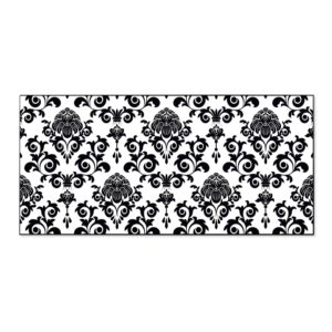 Banjado Magnettafel 78x37cm Magnetwand  Schwarz Aus Metall Magnetpinnwand Pinnwand Inkl. 4 Magnete Motiv Barock