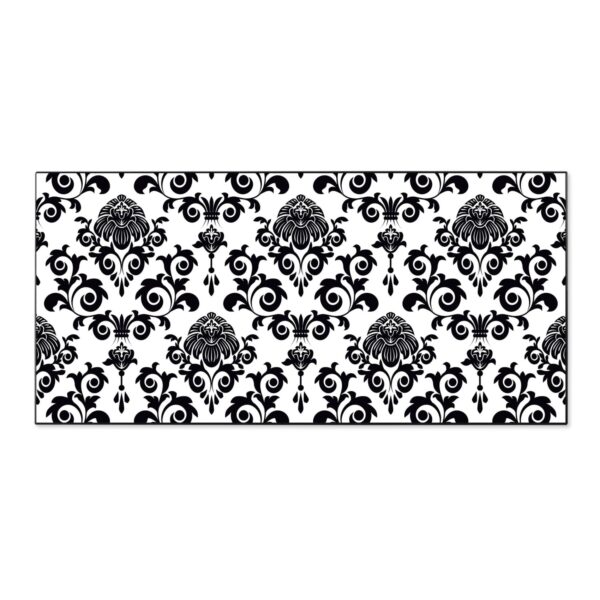 Banjado Magnettafel 78x37cm Magnetwand  Schwarz Aus Metall Magnetpinnwand Pinnwand Inkl. 4 Magnete Motiv Barock