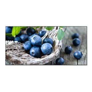 Banjado Magnettafel 78x37cm Magnetwand  Schwarz Aus Metall Magnetpinnwand Pinnwand Inkl. 4 Magnete Motiv Blaubeeren