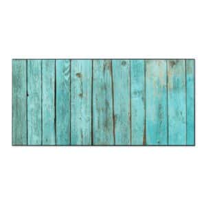 Banjado Magnettafel 78x37cm Magnetwand  Schwarz Aus Metall Magnetpinnwand Pinnwand Inkl. 4 Magnete Motiv Blaues Holz