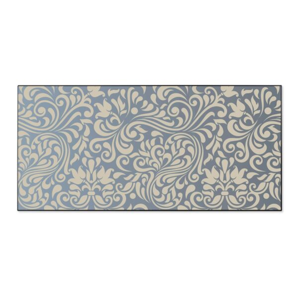 Banjado Magnettafel 78x37cm Magnetwand  Schwarz Aus Metall Magnetpinnwand Pinnwand Inkl. 4 Magnete Motiv Blaues Ornament