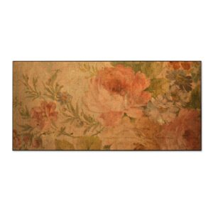 Banjado Magnettafel 78x37cm Magnetwand  Schwarz Aus Metall Magnetpinnwand Pinnwand Inkl. 4 Magnete Motiv Blumen Antik