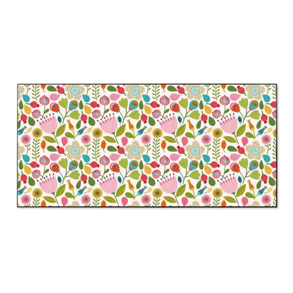 Banjado Magnettafel 78x37cm Magnetwand  Schwarz Aus Metall Magnetpinnwand Pinnwand Inkl. 4 Magnete Motiv Blumen Naiv