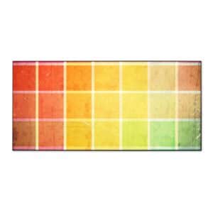 Banjado Magnettafel 78x37cm Magnetwand  Schwarz Aus Metall Magnetpinnwand Pinnwand Inkl. 4 Magnete Motiv Bunte Glasbausteine