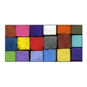 Banjado Magnettafel 78x37cm Magnetwand  Schwarz Aus Metall Magnetpinnwand Pinnwand Inkl. 4 Magnete Motiv Bunte Kreide