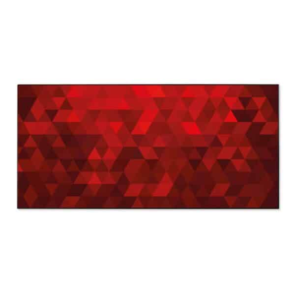 Banjado Magnettafel 78x37cm Magnetwand  Schwarz Aus Metall Magnetpinnwand Pinnwand Inkl. 4 Magnete Motiv Dreiecke Rot