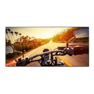 Banjado Magnettafel 78x37cm Magnetwand  Schwarz Aus Metall Magnetpinnwand Pinnwand Inkl. 4 Magnete Motiv Easy Rider