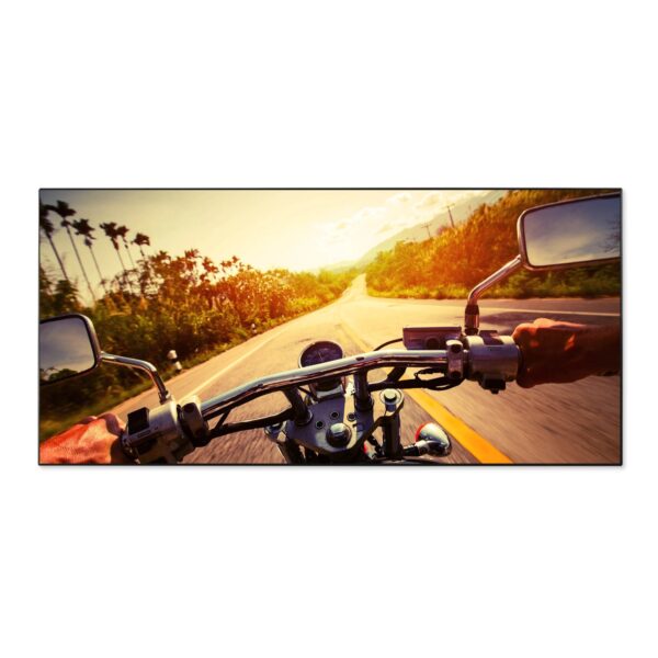 Banjado Magnettafel 78x37cm Magnetwand  Schwarz Aus Metall Magnetpinnwand Pinnwand Inkl. 4 Magnete Motiv Easy Rider