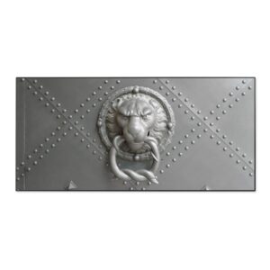 Banjado Magnettafel 78x37cm Magnetwand  Schwarz Aus Metall Magnetpinnwand Pinnwand Inkl. 4 Magnete Motiv Eisentor