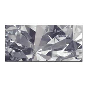Banjado Magnettafel 78x37cm Magnetwand  Schwarz Aus Metall Magnetpinnwand Pinnwand Inkl. 4 Magnete Motiv Facetten Monochrome