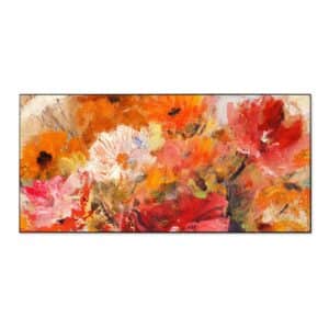 Banjado Magnettafel 78x37cm Magnetwand  Schwarz Aus Metall Magnetpinnwand Pinnwand Inkl. 4 Magnete Motiv Fallende Blumen