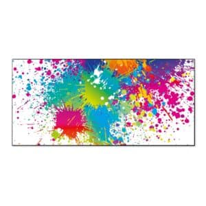 Banjado Magnettafel 78x37cm Magnetwand  Schwarz Aus Metall Magnetpinnwand Pinnwand Inkl. 4 Magnete Motiv Farbspritzer