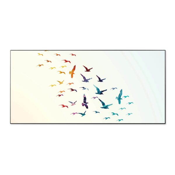 Banjado Magnettafel 78x37cm Magnetwand  Schwarz Aus Metall Magnetpinnwand Pinnwand Inkl. 4 Magnete Motiv Fliegende Vögel
